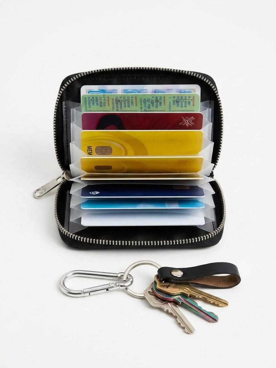 Wallet Card Holder For Men & Women - Credit Card Organiser/ID Holder - Holds Up To 15 Cards