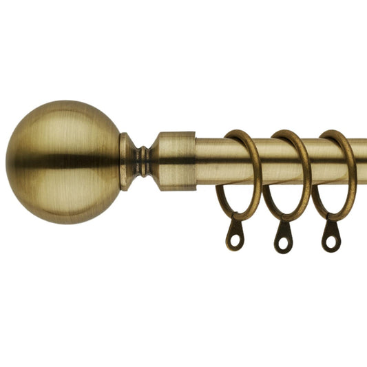 Curtain Poles Metal Plain ball finials Extendable Curtain Pole Set 70 cm to 120 cm Antique Brass Curtain Rods 19 mm Diameter Adjustable Curtain tracks