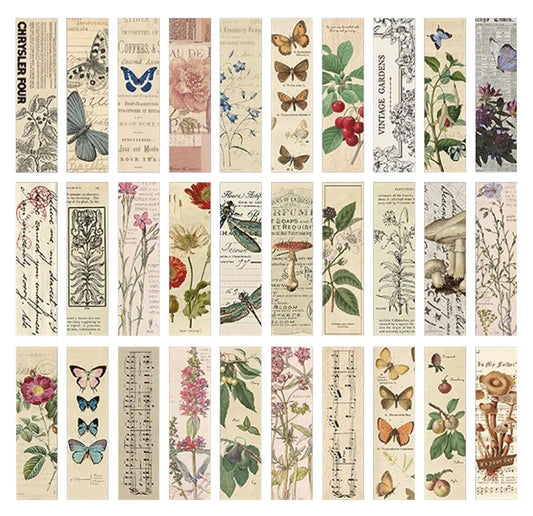 Vintage Bookmarks for Women Men, 30PCS assorted designs