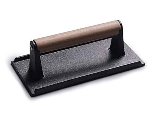 MEETOZ Cast Iron Grill Press, Heavy Duty Multi Functional - Meat Press, Sandwich & Bacon Press - Burger Press Patty Maker for Kitchen - Rectangle