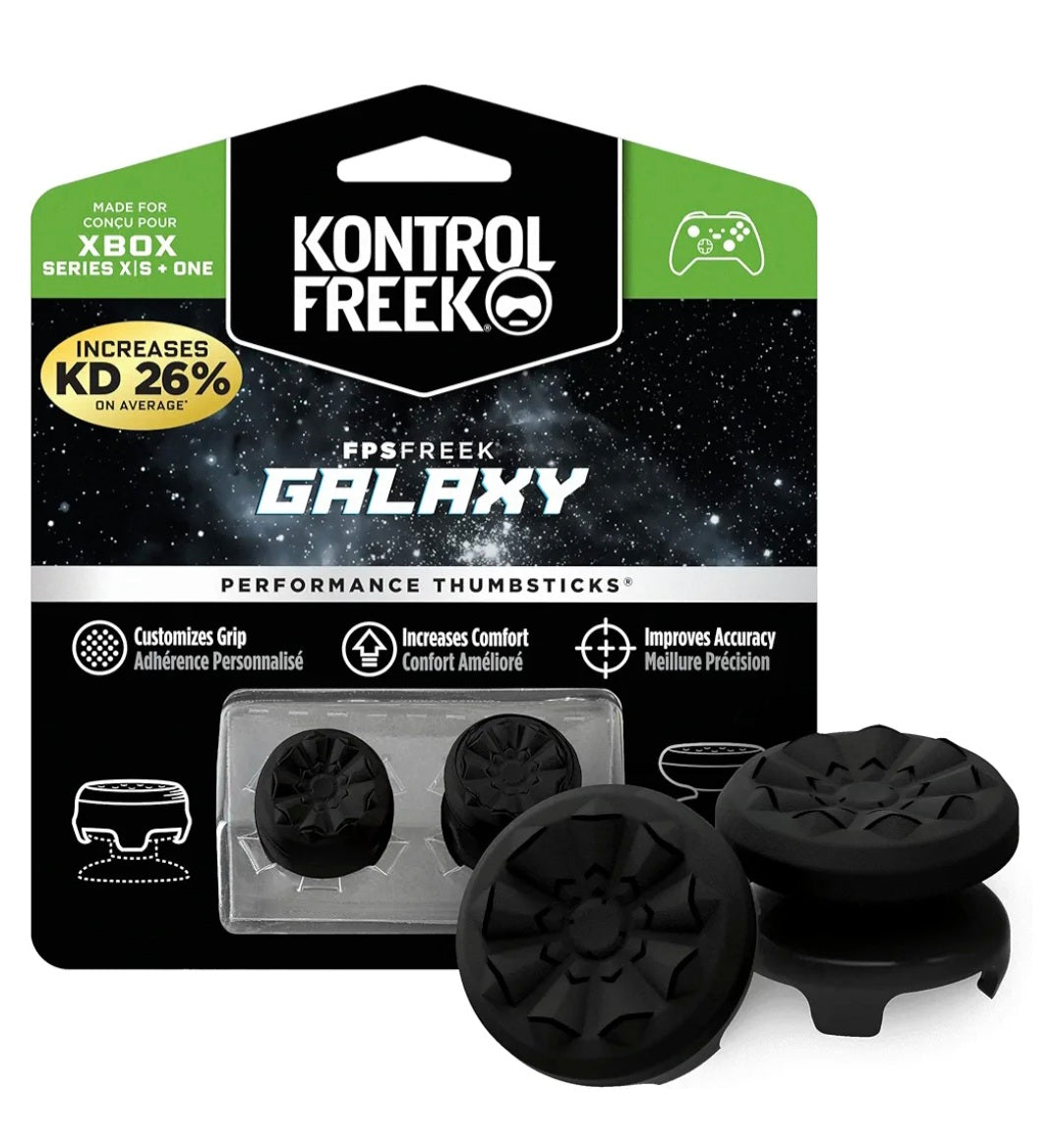 KontrolFreek FPS Freek Galaxy Black for Xbox One and Xbox Series X Controller | 2 Performance Thumbsticks | 1 High-Rise, 1 Mid-Rise | Black (Limited Edition)