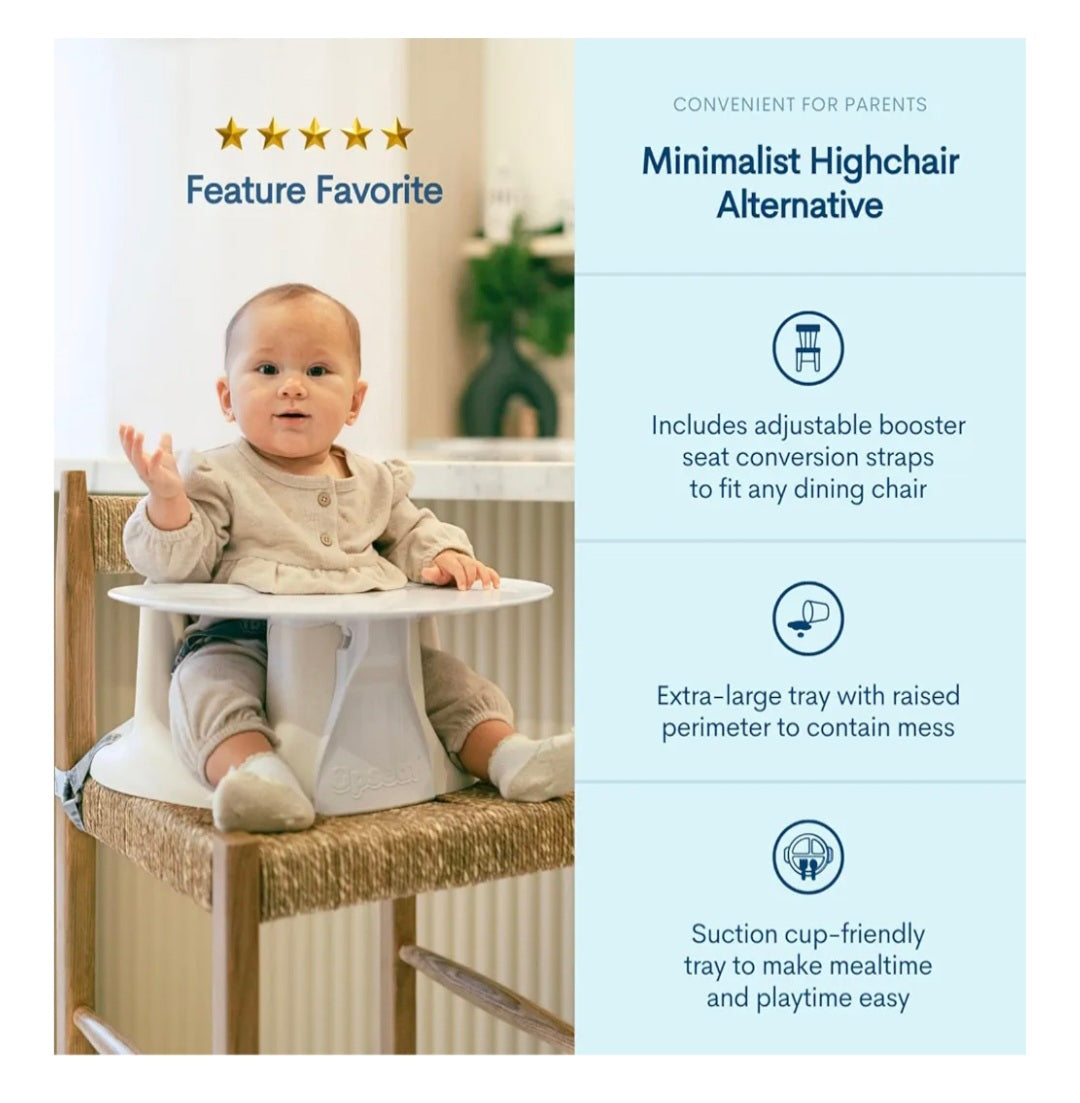 UpSeat Baby Floor Seat Booster Chair for Sitting Up with Removable Tray for Meals and Playtime, Developed with Physiotherapists for Safe and Healthy Hip Development and Posture (Coconut)