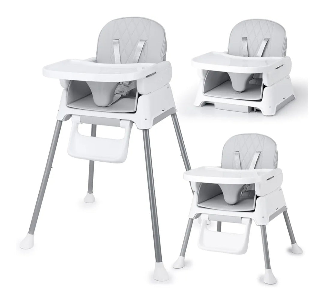 Bellababy High Chair, Adjustable Convertible 3 in 1 Baby Highchair, Booster seat, Toddler Chair Compact/Light Weight/Portable/Easy to Clean
