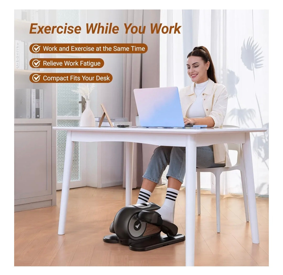 Under Desk Elliptical Machine for Home, Electric Elliptical Machine for Seniors with 12 Adjustable Speed, Quiet & Portable Seated Pedal Exerciser with Remote Control & Non-Slip Pad