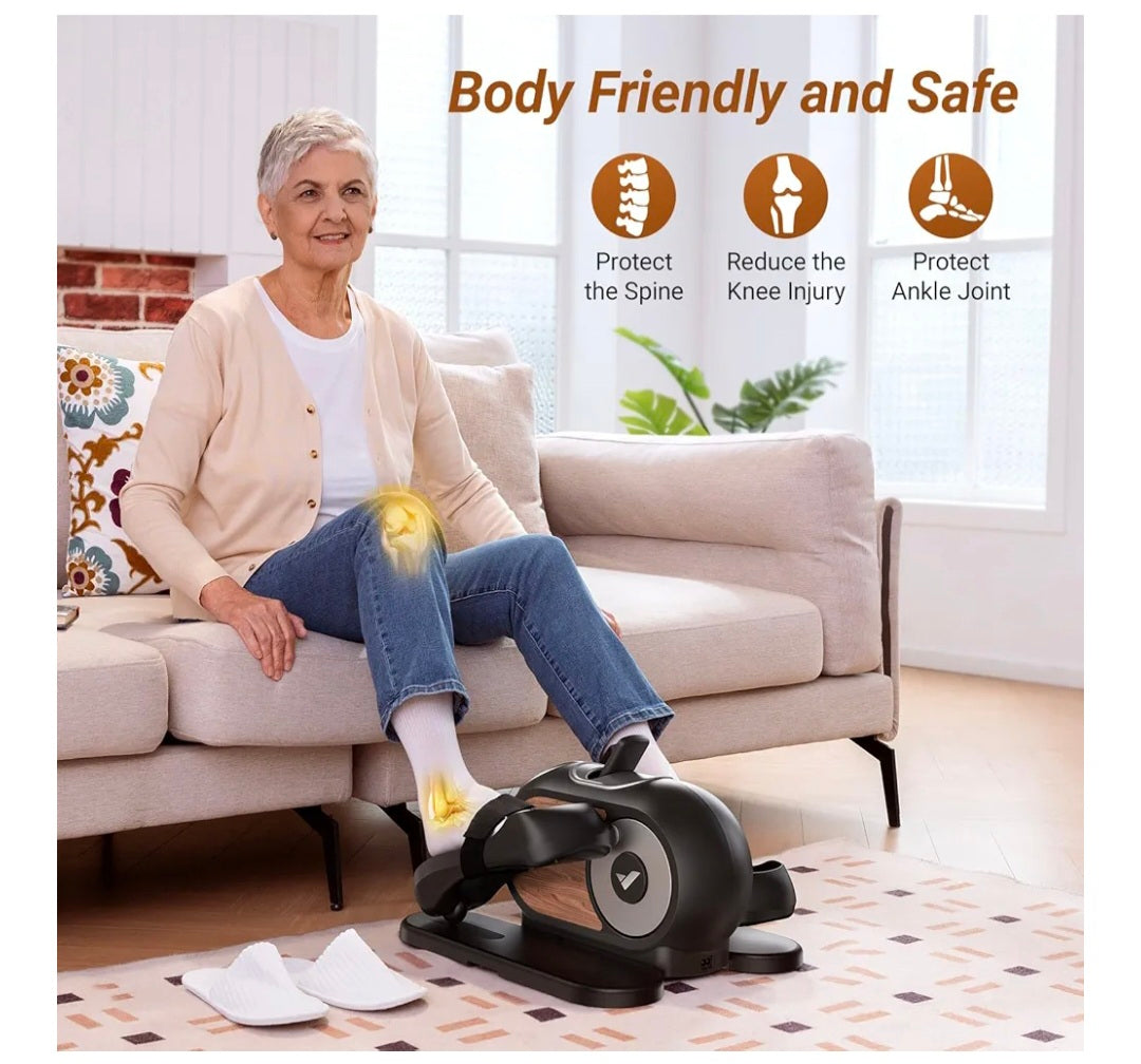 Under Desk Elliptical Machine for Home, Electric Elliptical Machine for Seniors with 12 Adjustable Speed, Quiet & Portable Seated Pedal Exerciser with Remote Control & Non-Slip Pad