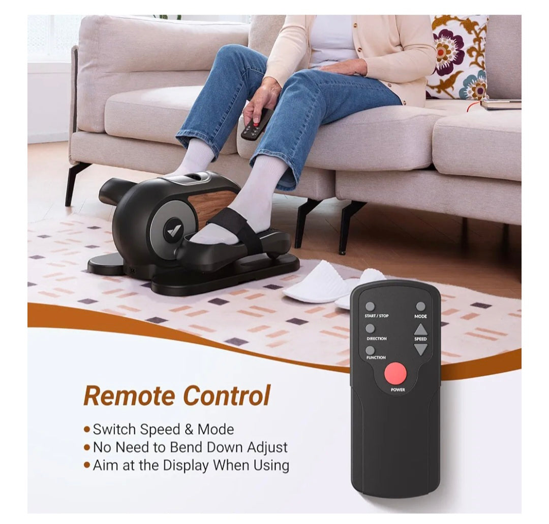 Under Desk Elliptical Machine for Home, Electric Elliptical Machine for Seniors with 12 Adjustable Speed, Quiet & Portable Seated Pedal Exerciser with Remote Control & Non-Slip Pad