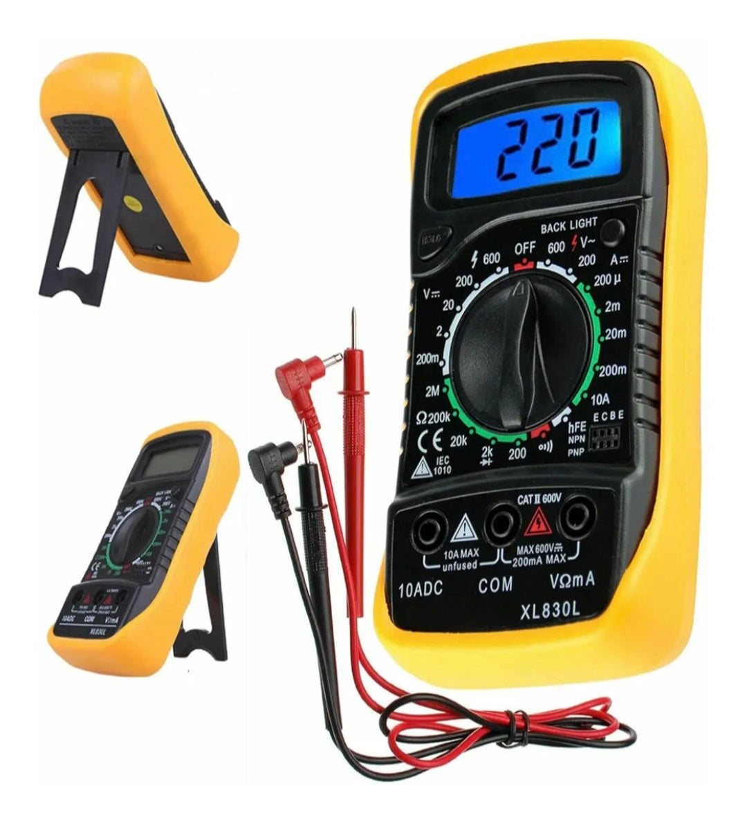 AC/DC Digital Multimeter | OHM Current Circuit Multimeter Tester, Voltmeter, Ammeter OHM Meter with Buzzer | Easy Read LCD Display Circuit Tester Data Hand Hold Reading Meter