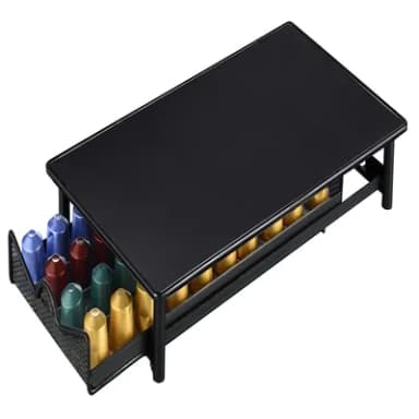 EXZACT Coffee Capsule Drawer Compatible for Nespresso Classic Pods (Max Capacity 40) - Matte Finish Top, Anti-Slip, Anti-Vibration Holder, Dispenser