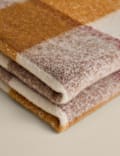 M&S Faux Mohair Checked Throw