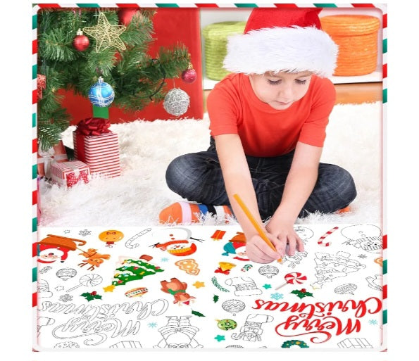 Christmas Large Colouring Tablecloth 72 x 34 Inch