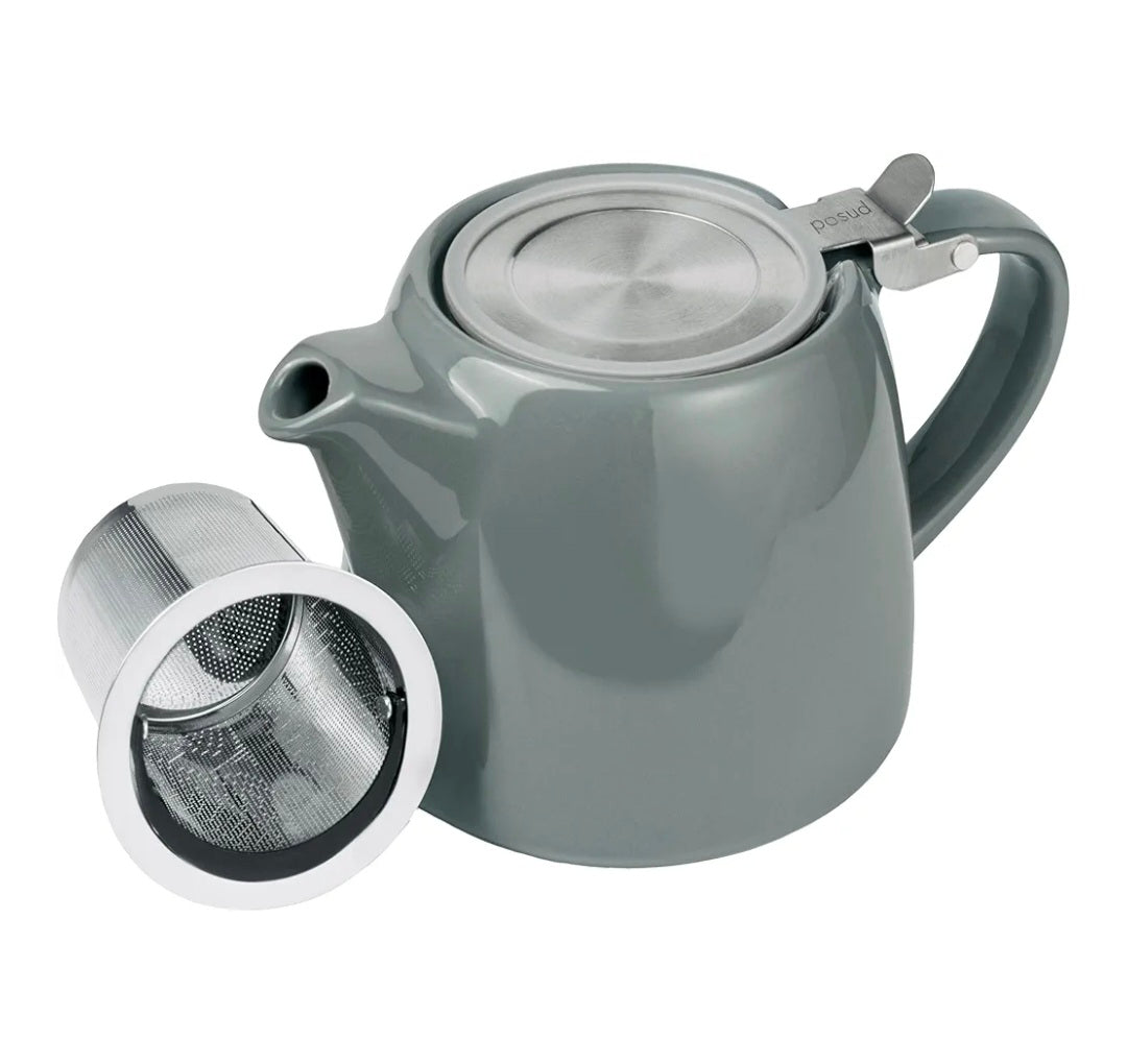 Ceramic Teapot with Infuser – Small Porcelain Loose Leaf Teapot for 2 – 550ml / 18.6 Oz Stump Tea Pot for 2 Cups with Strainer