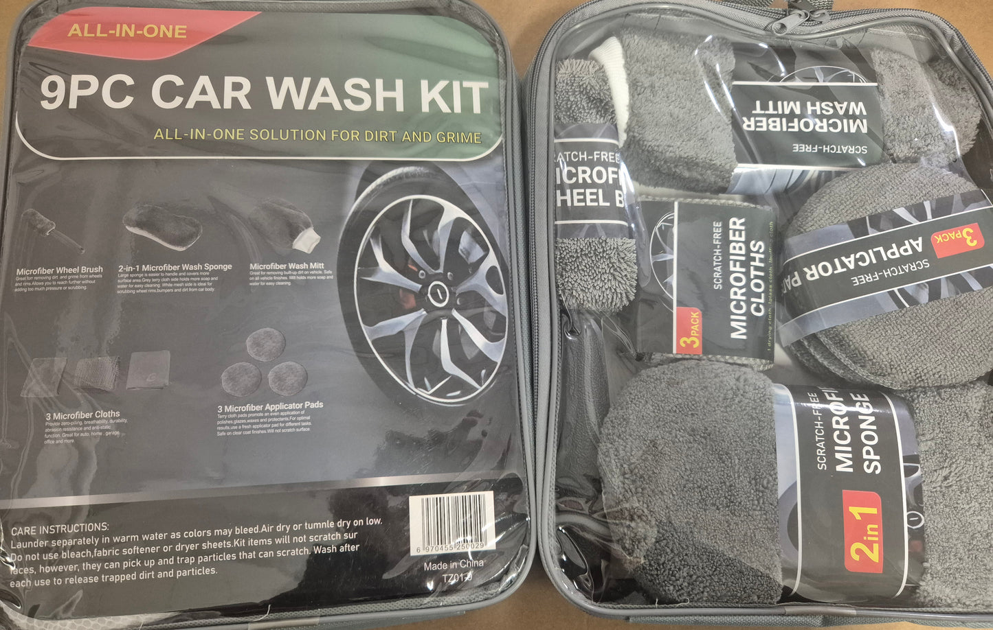 9 Piece Car Wash Kit with bag