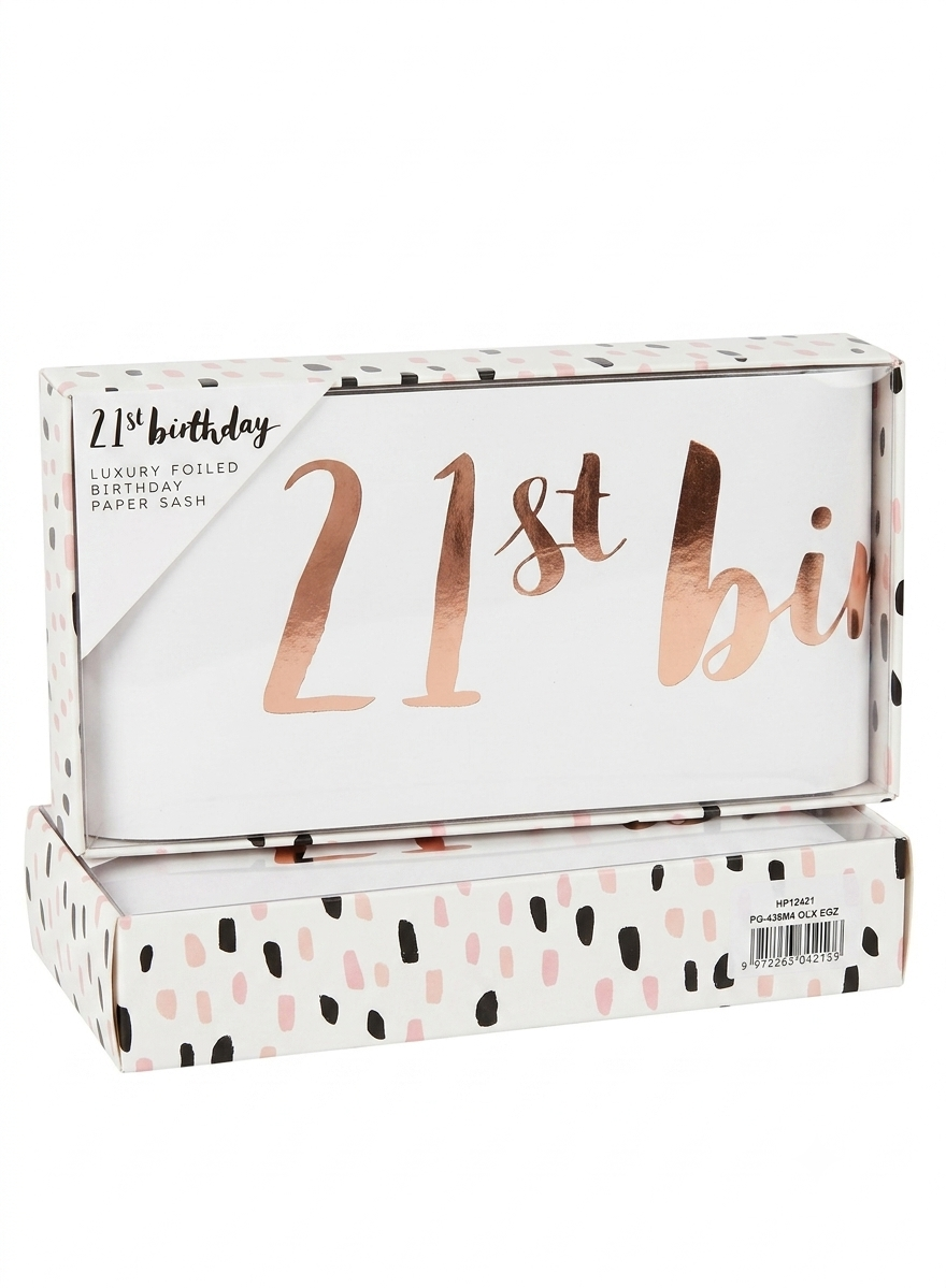 21st Birthday Luxury Foiled Birthday Paper Sash