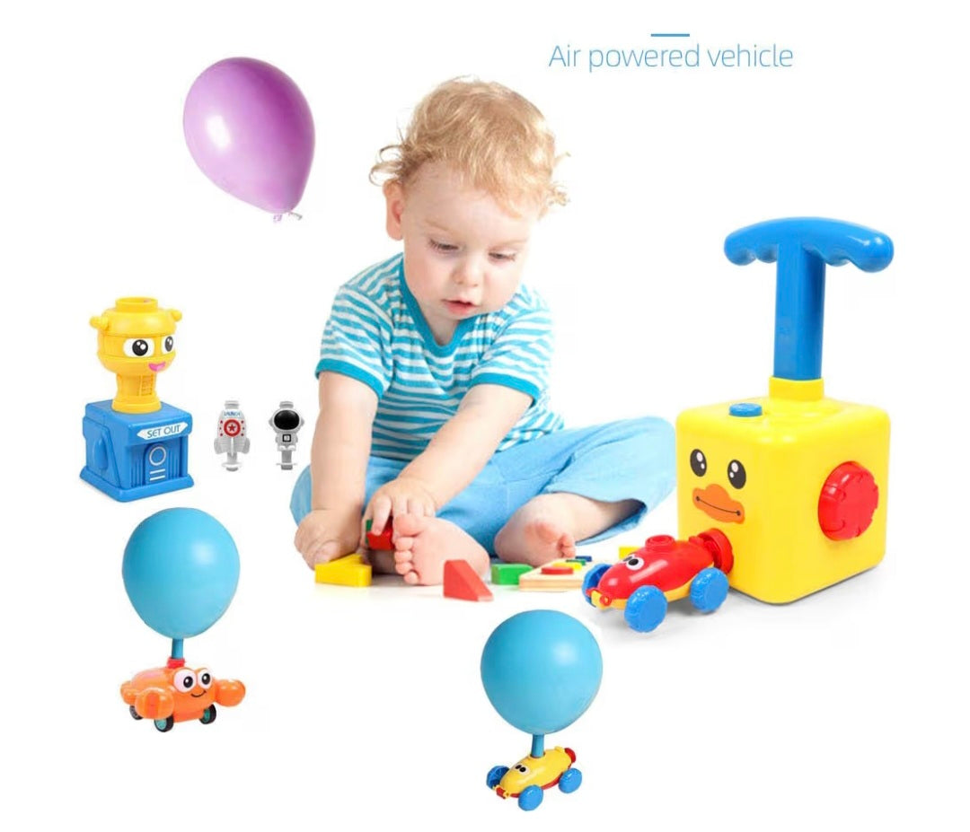 Duck Balloon Launcher Car Toy, Balloon Powered Launch Car STEM Pump Set for Kids
