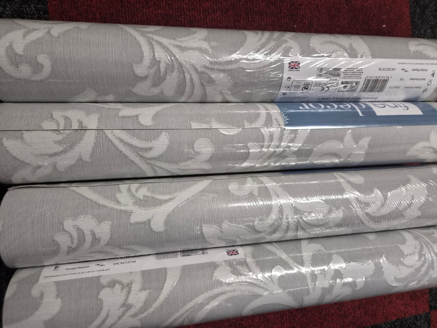 Fine Decor Bamburgh Scroll Grey