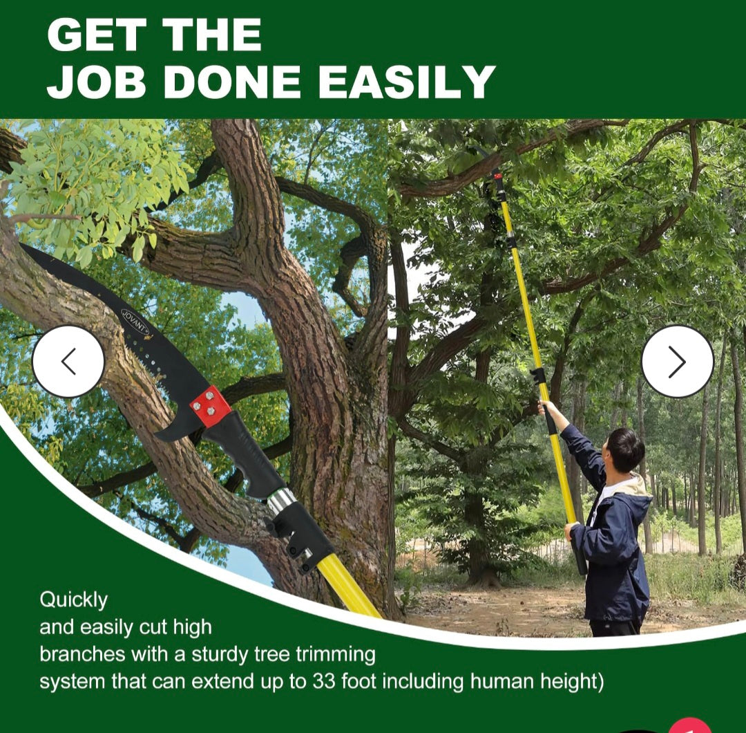 Pruning Saw with Extension Pole 6m,Telescopic Branch Adjustable Length,Professional Telescopic Branch with Saw Sleeve,Carrying Bag for High Branches, Thick Branches and Bypass