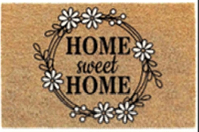 HOME SWEET HOME VINYL BACKED COIR TUFTED DOORMAT 45 X 75CM -
5200gsm