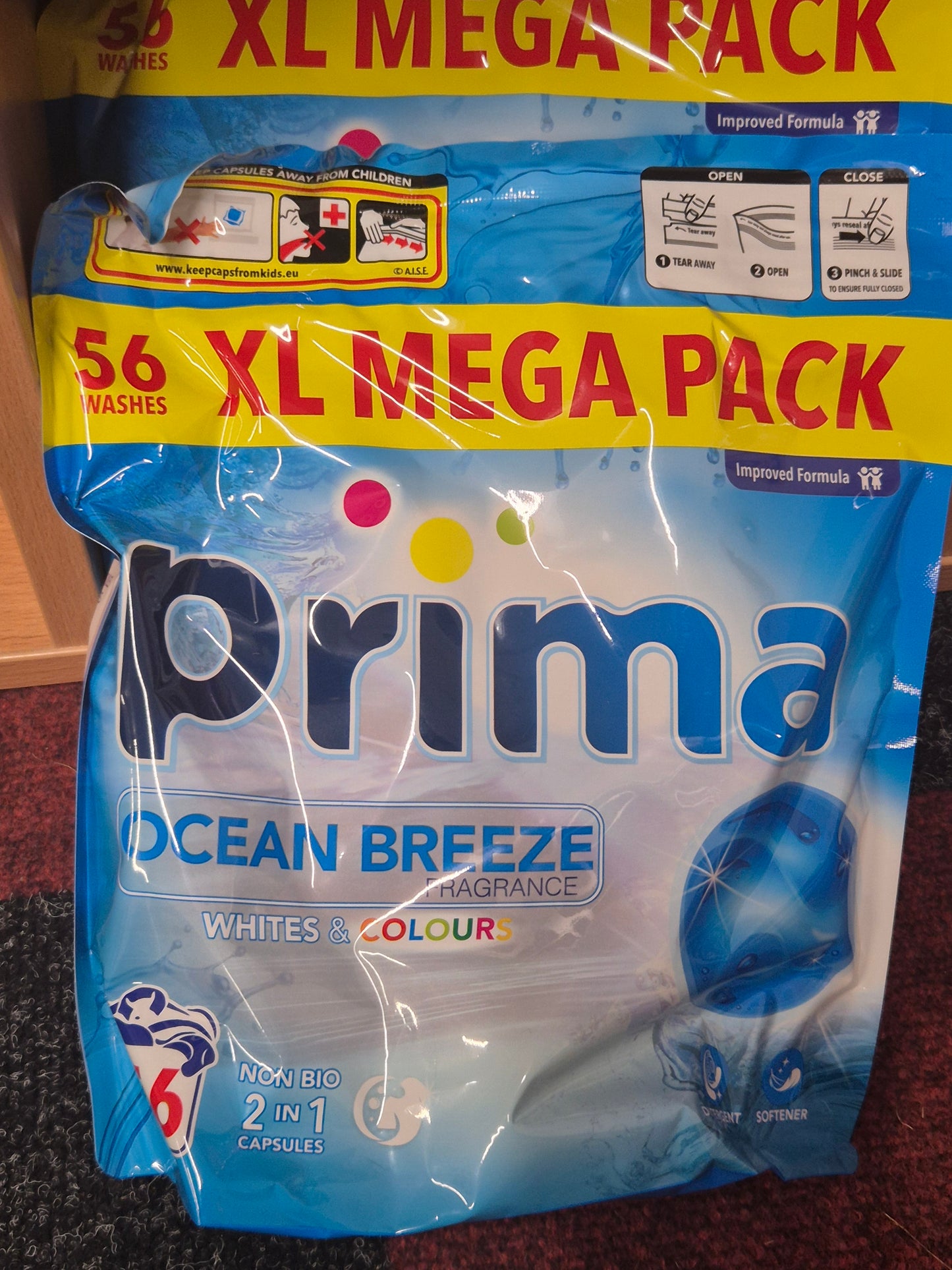 Prima 2in1 laundry pods ocean breeze 56 wash
