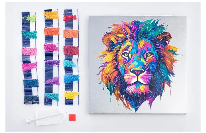 Lion Crystal Canvas