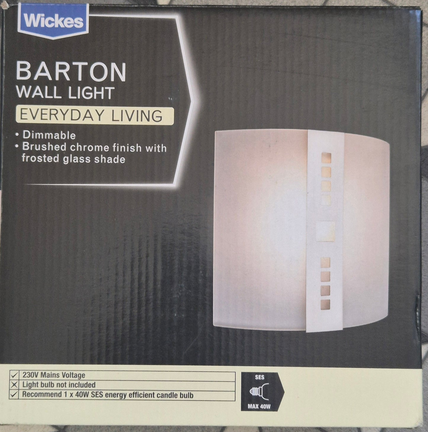 Wickes Barton Wall Light - 40W