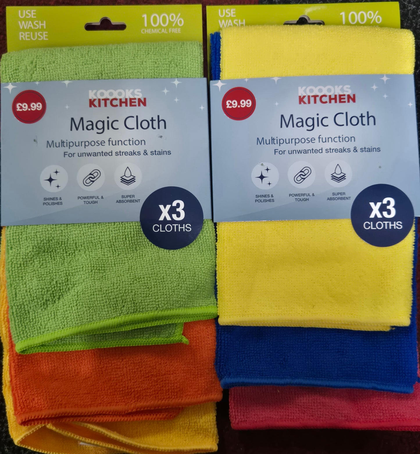 Pack of 3 Magic Cloths 40x40