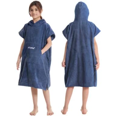 Hiturbo Kids Changing Robe Towel Poncho Bath Robe with Hooded for Beach,Swimming