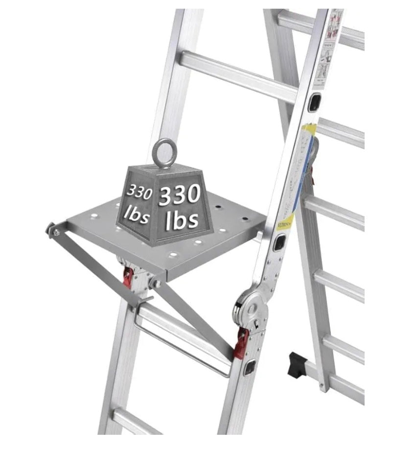 Ladder Work Platform System,Anti-Slip Extension Ladder Tool, Ladder Work Stand Holds 330 Pound