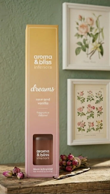 Aroma & Bliss Rose & Vanilla 100ml Fragrance Diffuser