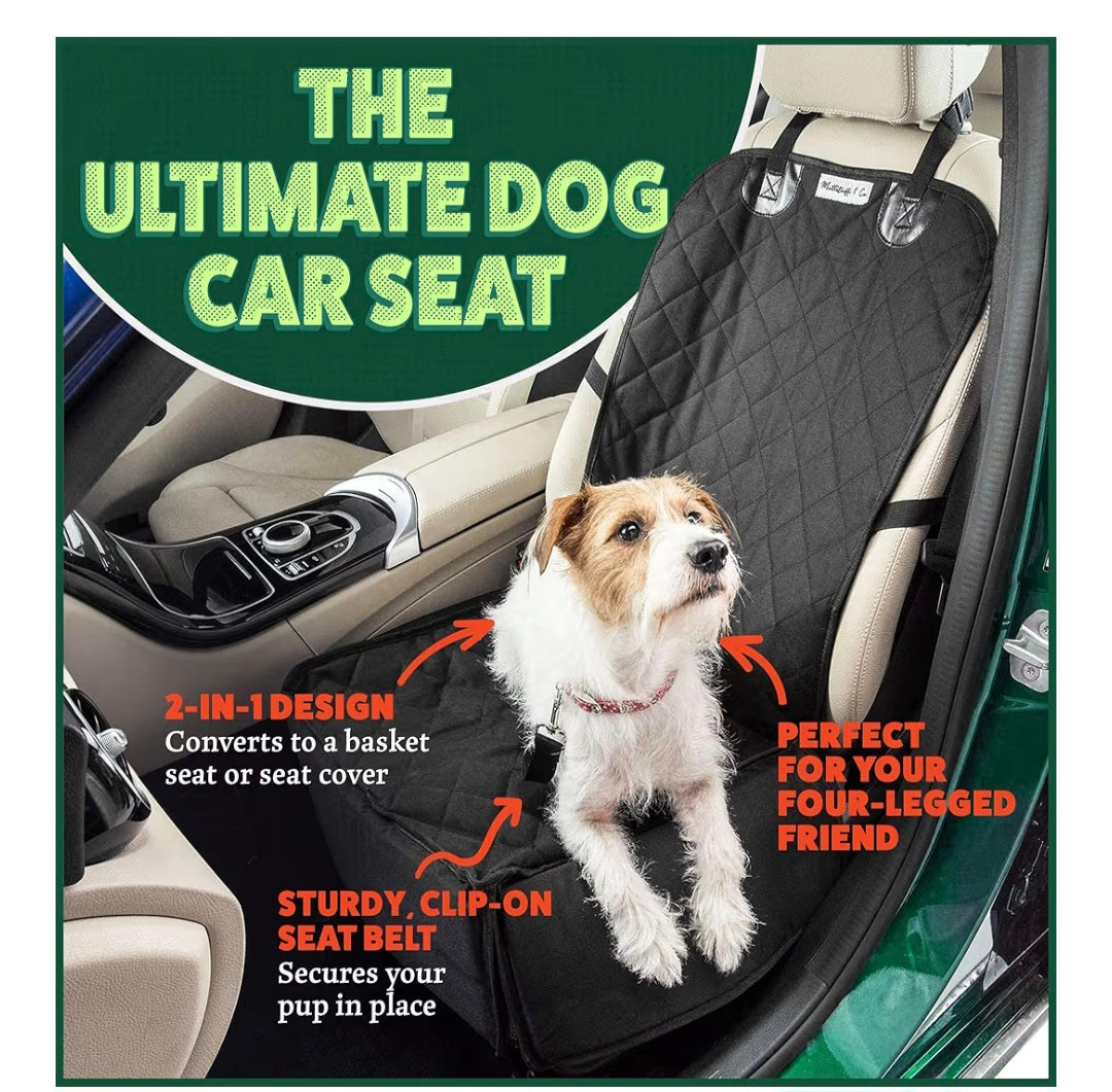 KT-Sports Dog Car Seat - Waterproof Booster Seat Puppy Seat Belt, 2-in-1 Seat Cover for Dog in Car, Puppy Travel Seat, Foldable Safety Basket Seat for Small to Medium Dogs