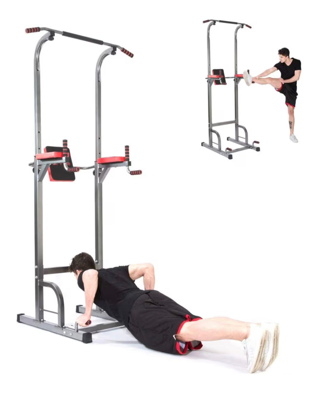 Lx Free Power Tower - Home Gym Adjustable Multi-Function Fitness Equipment Pull Up Bar Stand Workout Station