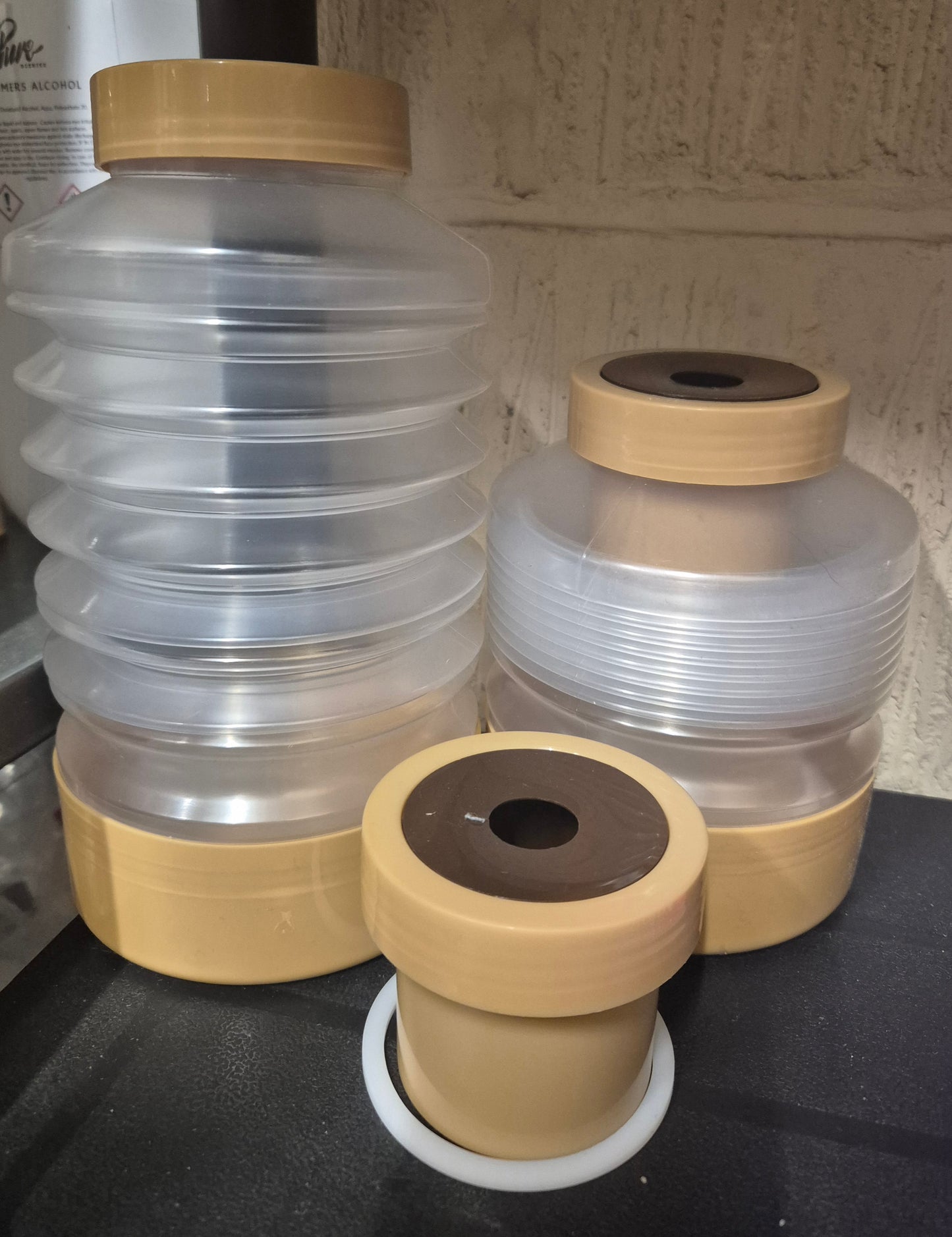 Set of 2 Collapsible Water Bottles with cups & lid