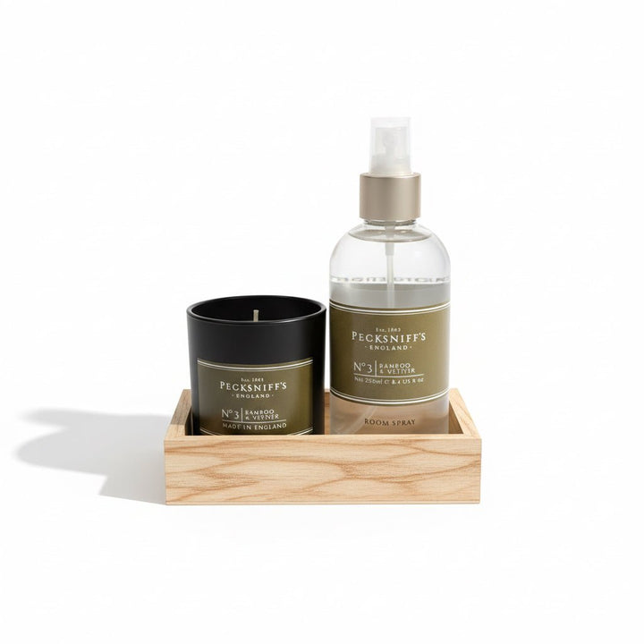 Pecksniff's Bamboo & Vetiver Candle and Room Spray Set