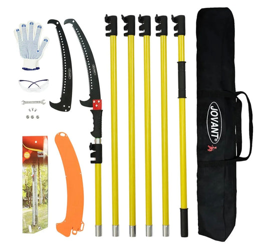 Pruning Saw with Extension Pole 6m,Telescopic Branch Adjustable Length,Professional Telescopic Branch with Saw Sleeve,Carrying Bag for High Branches, Thick Branches and Bypass