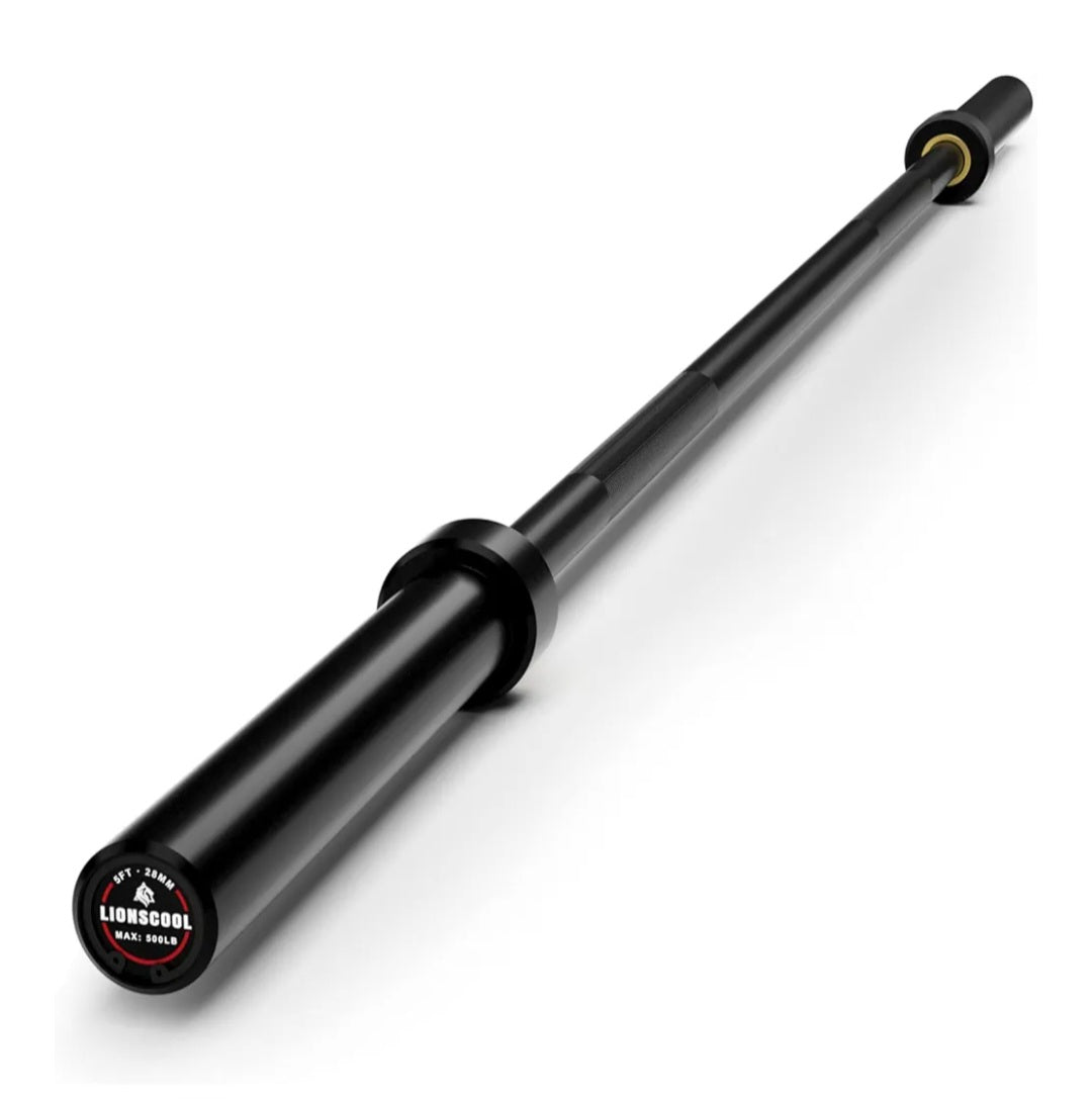 LIONSCOOL Premium 5ft Barbell, EZ Curl Bar for Strength Training and Olympic Weightlifting, 2 Inch Bar for Squats, Curls, Deadlifts, Presses, Hip Thrusts