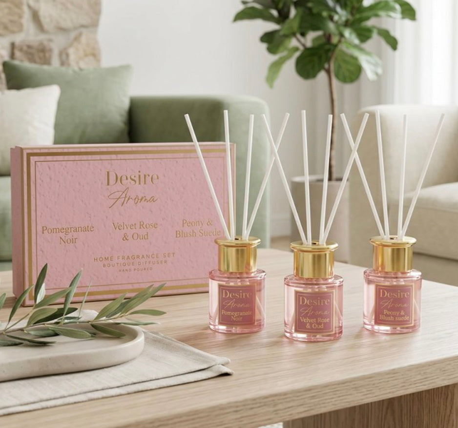Set of 3 Pink Diffusers 50ml each in gift box