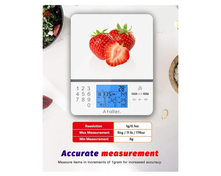 Ataller Kitchen Diet Scale With Nutritional Calculator