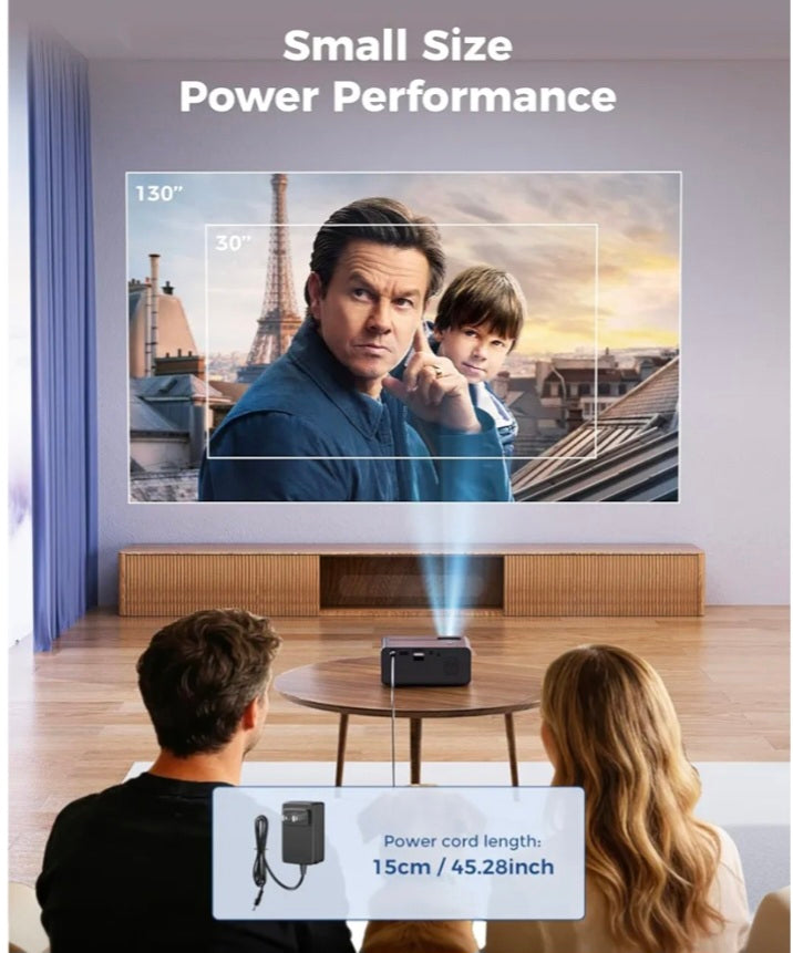 Mini Projector, Upgraded Full HD 1080P Support Video Projector, Portable Small Movie Projector, Compatible with iOS/Android/Windows/TV Stick/Box/USB/HDMI