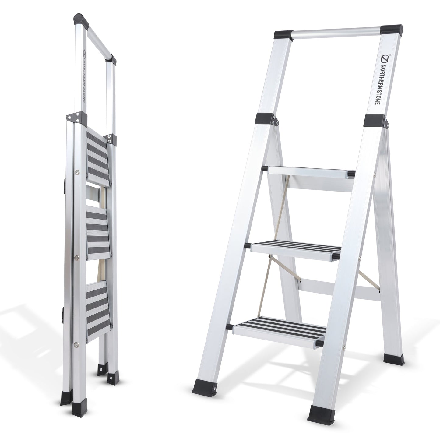 Northern Stone 3 Step Ladder with Handrail | Step Ladder 3 Step
