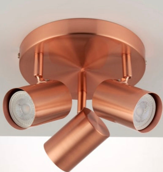 Wickes Tour 3 Plate Light - Copper