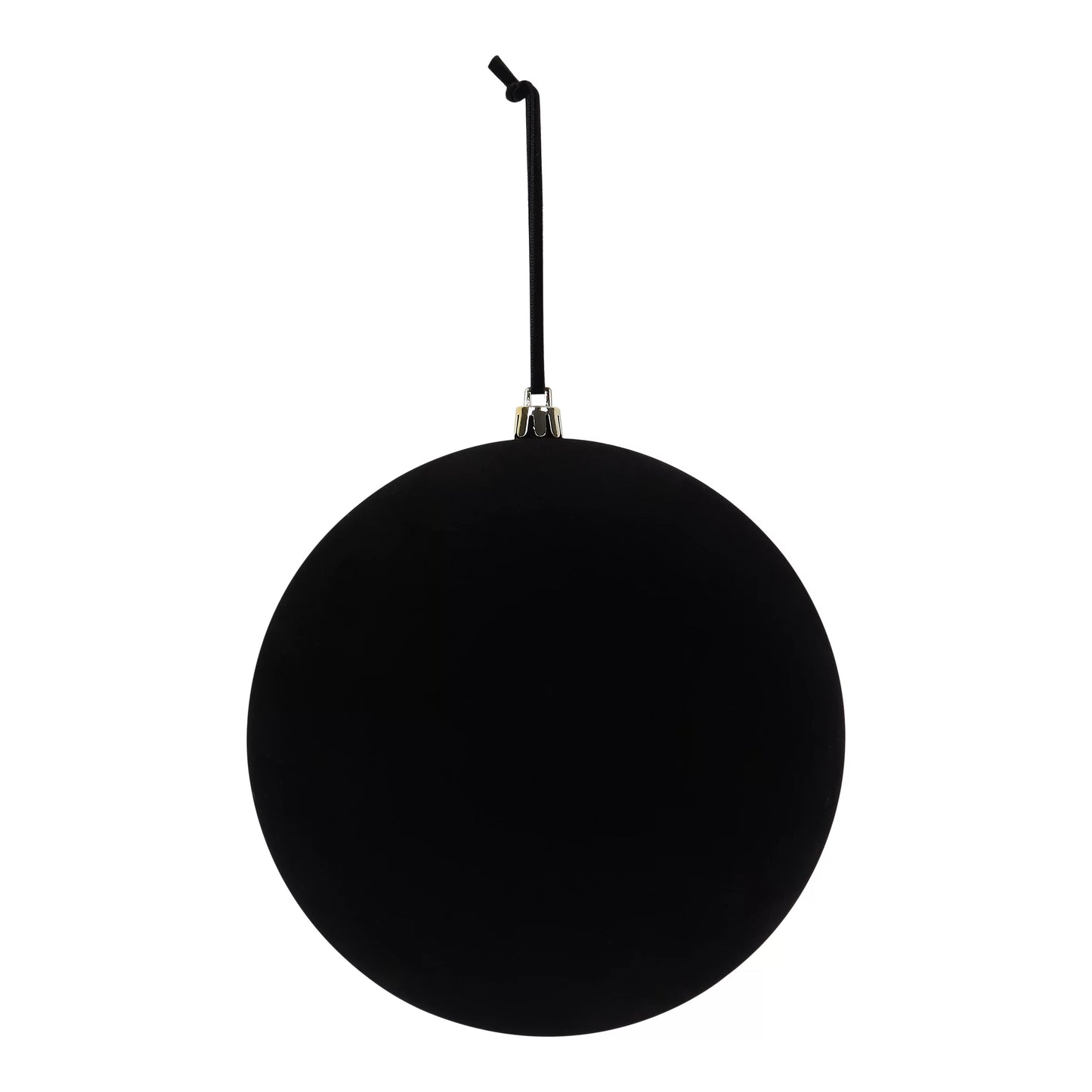 Black Plastic Velvet Effect Round Hanging decoration set, Pack of 3 450mmx150mm
