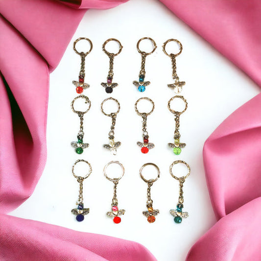 Handmade Birthstone Angel Keyring