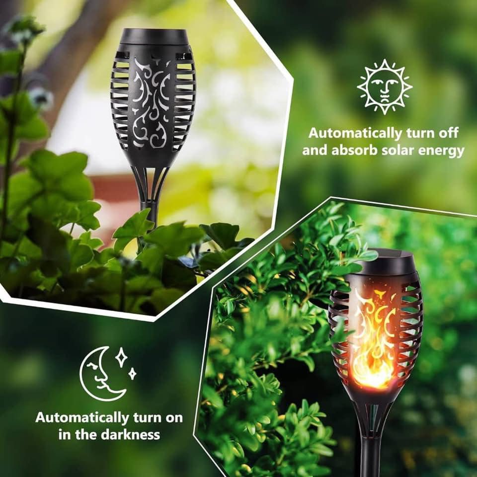 Geemoo Solar Torch Lights Dancing Flame Decorative
Flickering, Waterproof, for Outdoor, Garden, Patio, Pathway, Yard, Driveway, 1 Pack