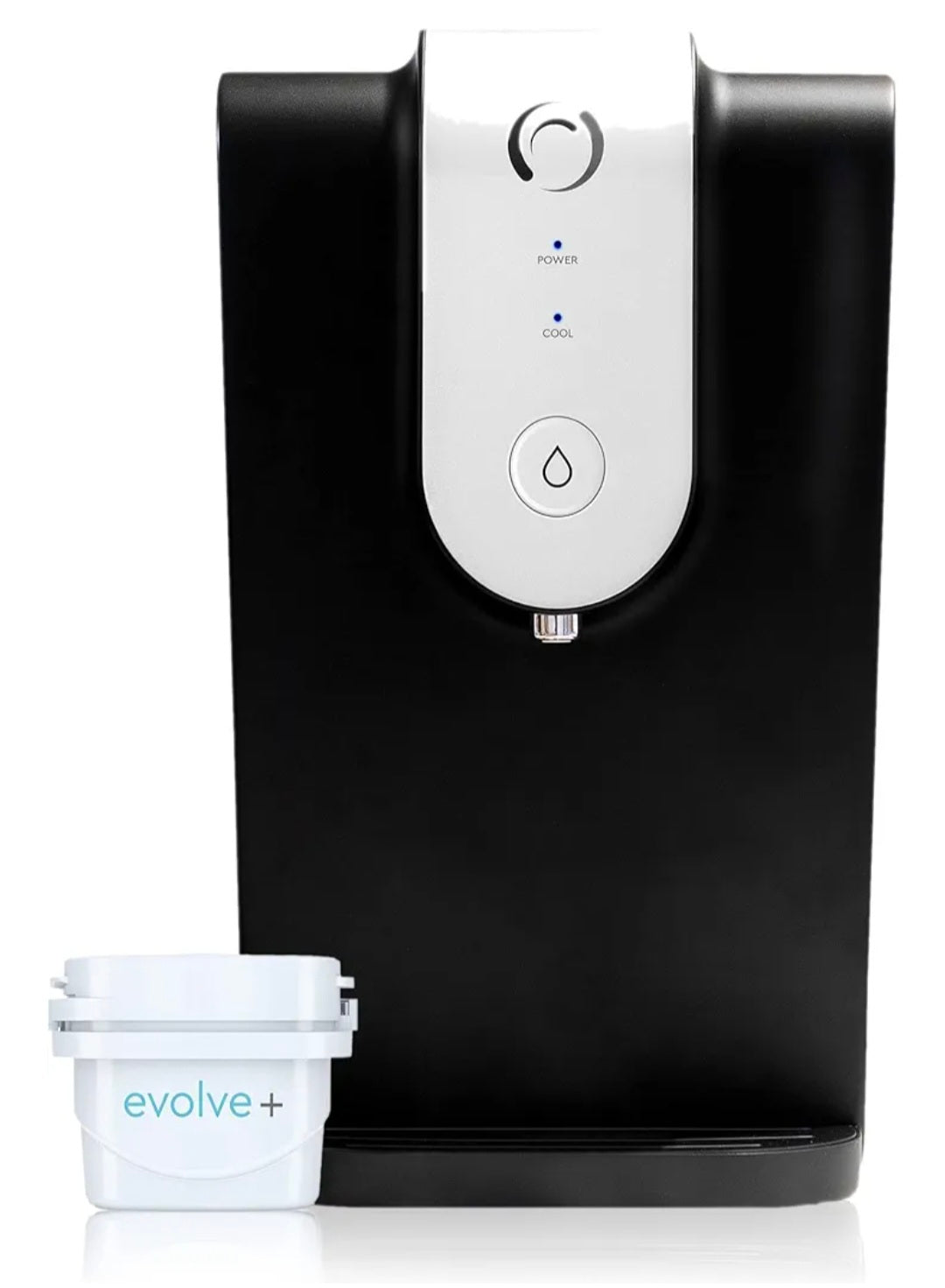 Aqua Optima Lumi Chilled Filtered Water Dispenser - Reduces Limescale, Microplastics, Chlorine & Lead with the Evolve+ Water Filter Cartridge - Countertop 8.2L Cooler for Home & Office