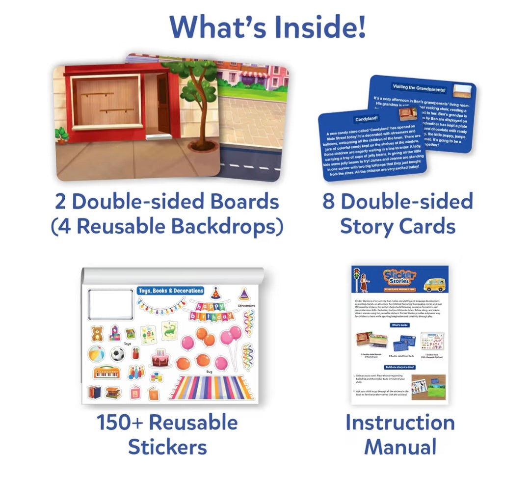 Skillmatics Activity Kit - Creative Storytelling & Skill Building with 150+ Reusable Stickers, Educational, Mess-Free Adventures Around Town