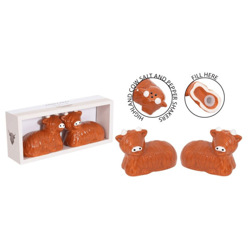 Highland Cow Salt & Pepper Shakers Set