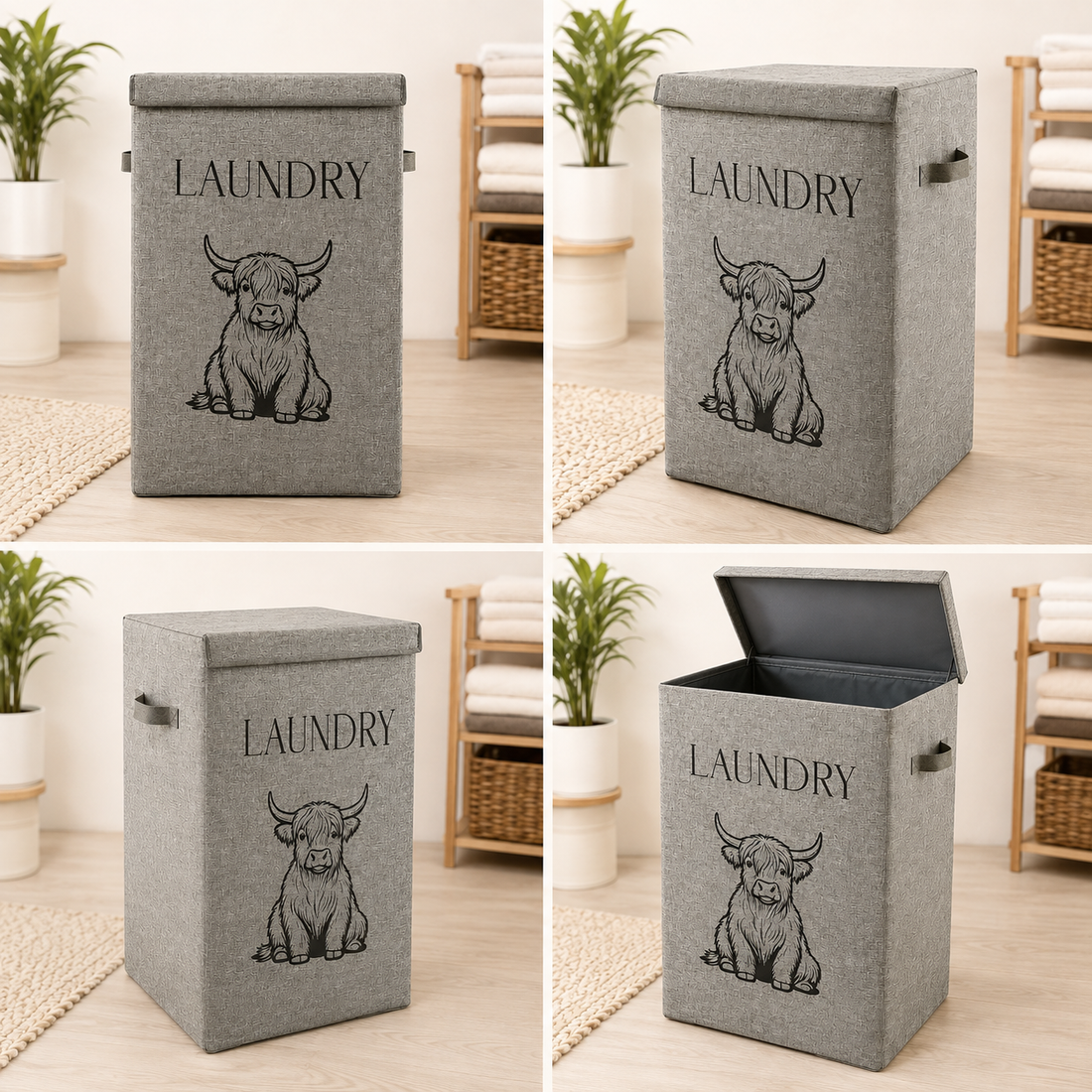 Highland Cow Laundry Basket