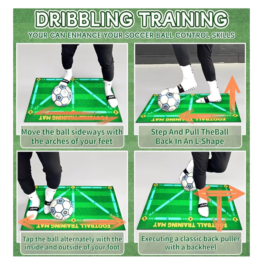 Football Training Mat XL 90x60cm, Footballs Gifts for Boys, Football Training Equipment for Dribble, Ball Control