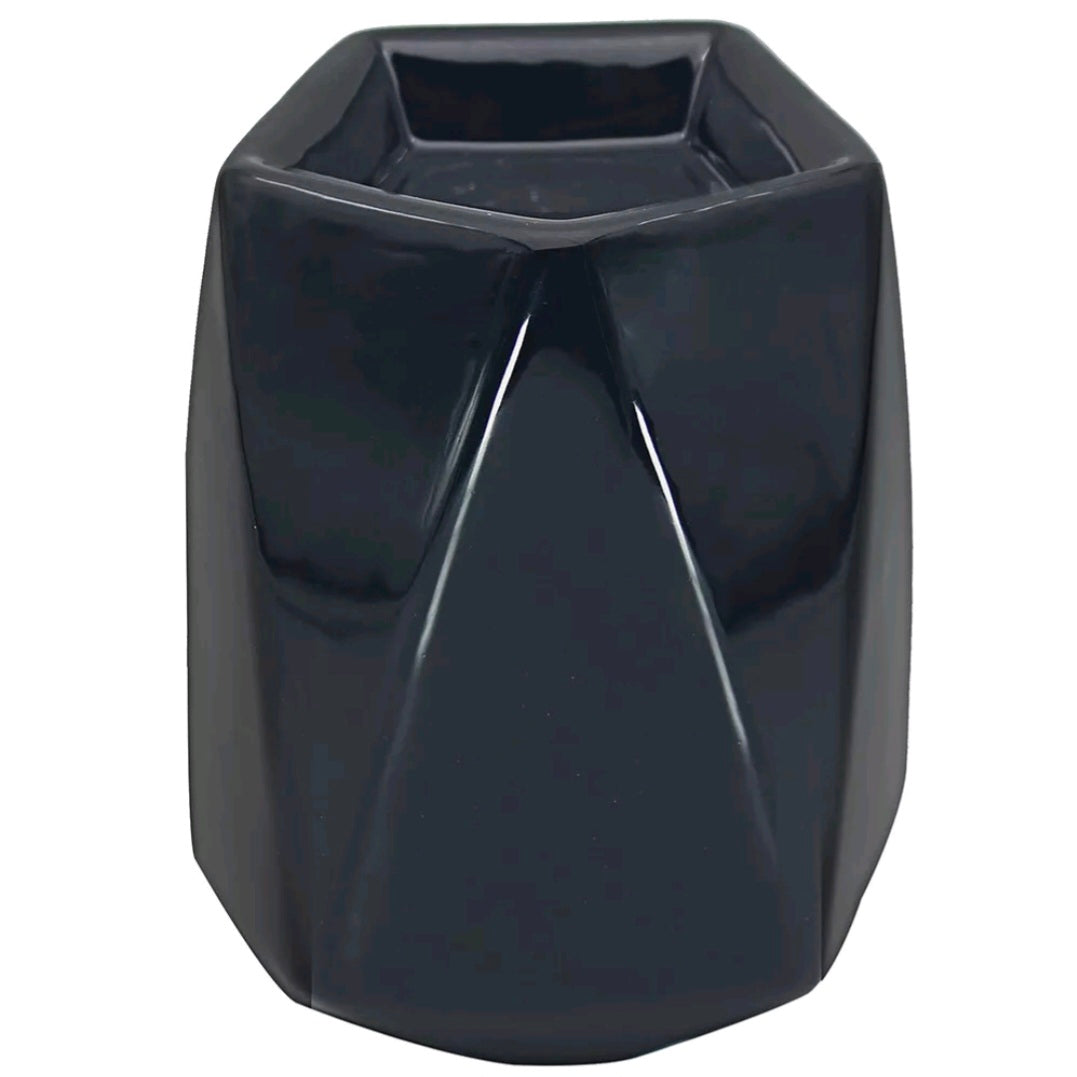 Wax Melt Oil Warmer Burner Tea Light Ceramic Geo Geometric Black