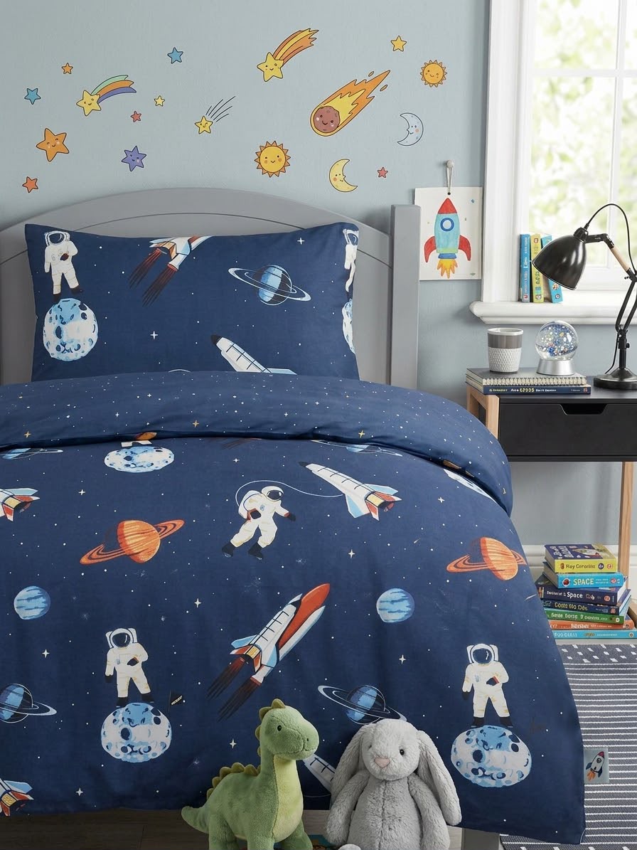 Space Glow in the Dark Reversible Duvet Set Single
