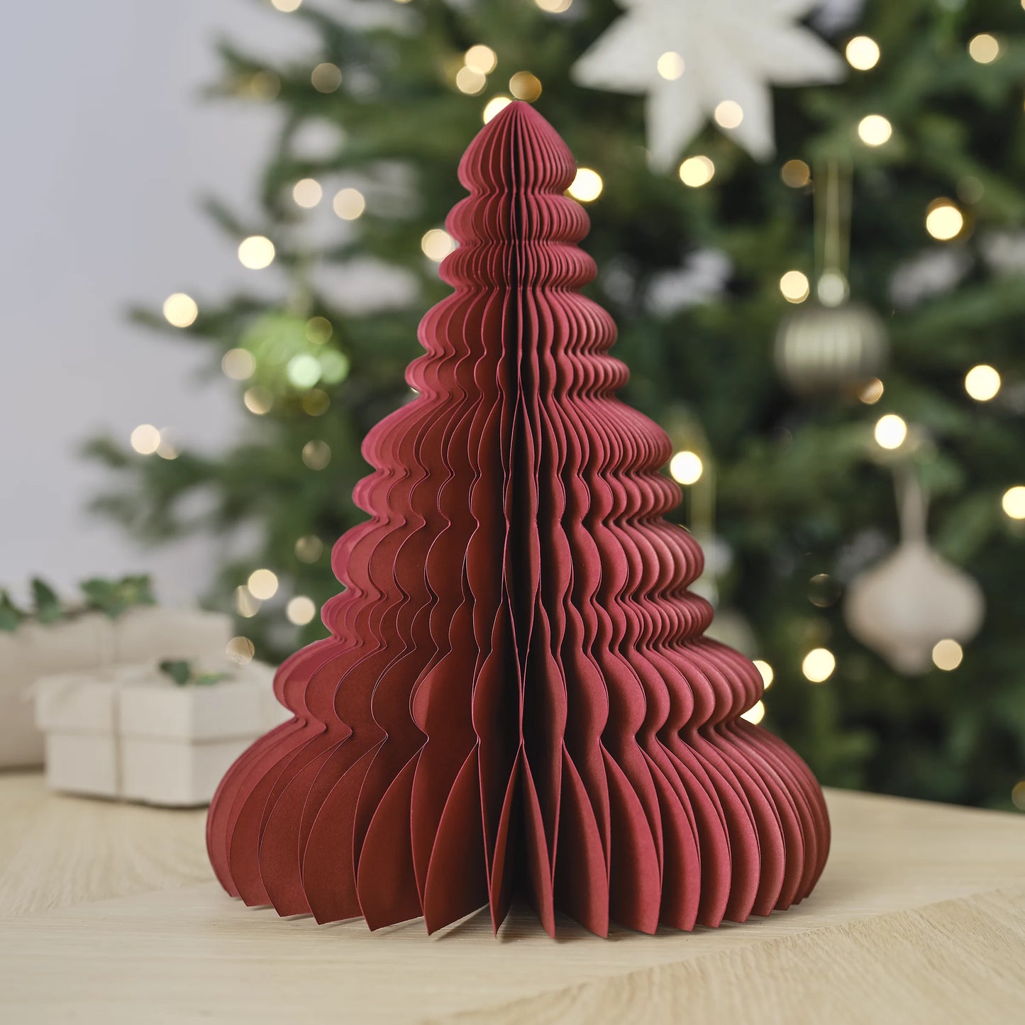 Paper Table Top Tree Decoration White or Red